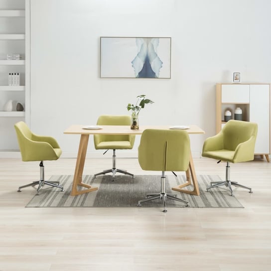 vidaXL Obrotowe krzesła stołowe, 4 szt., ciemnozielone, obite tkaniną vidaXL
