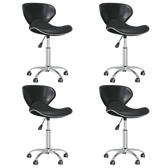vidaXL Obrotowe krzesła stołowe, 4 szt., czarne, sztuczna skóra vidaXL