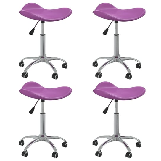 vidaXL Obrotowe krzesła stołowe, 4 szt., fioletowe, sztuczna skóra vidaXL