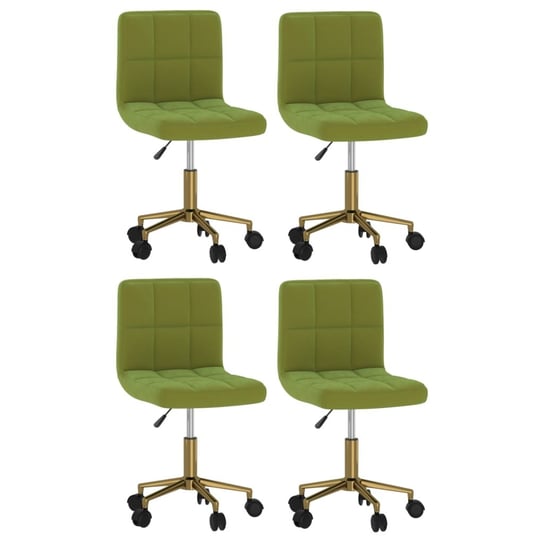 vidaXL Obrotowe krzesła stołowe, 4 szt., jasnozielone, obite aksamitem vidaXL