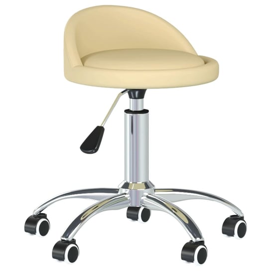 vidaXL Obrotowe krzesła stołowe, 4 szt., kremowe, obite sztuczną skórą vidaXL
