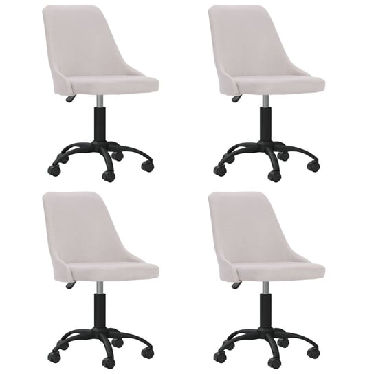 vidaXL Obrotowe krzesła stołowe, 4 szt., kremowe, obite tkaniną vidaXL