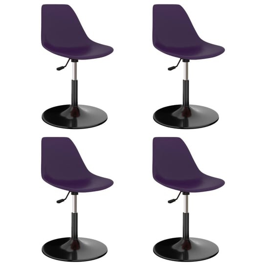 vidaXL Obrotowe krzesła stołowe, 4 szt., lila, PP vidaXL