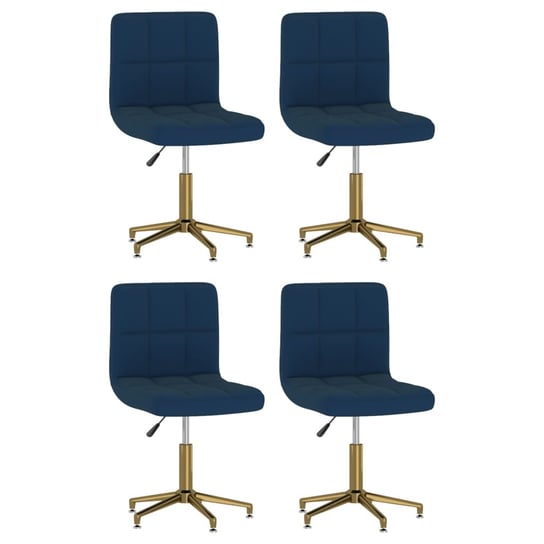 vidaXL Obrotowe krzesła stołowe, 4 szt., niebieskie, obite aksamitem vidaXL