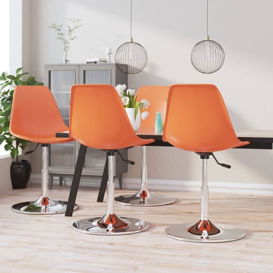 vidaXL Obrotowe krzesła stołowe, 4 szt., pomarańczowe, PP vidaXL
