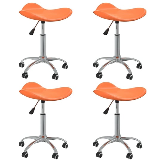vidaXL Obrotowe krzesła stołowe, 4 szt., pomarańczowe, sztuczna skóra vidaXL
