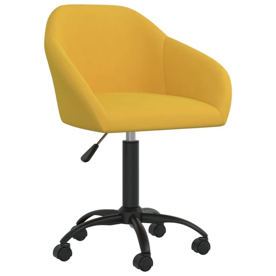 vidaXL Obrotowe krzesła stołowe, 4 szt., żółte, obite aksamitem vidaXL