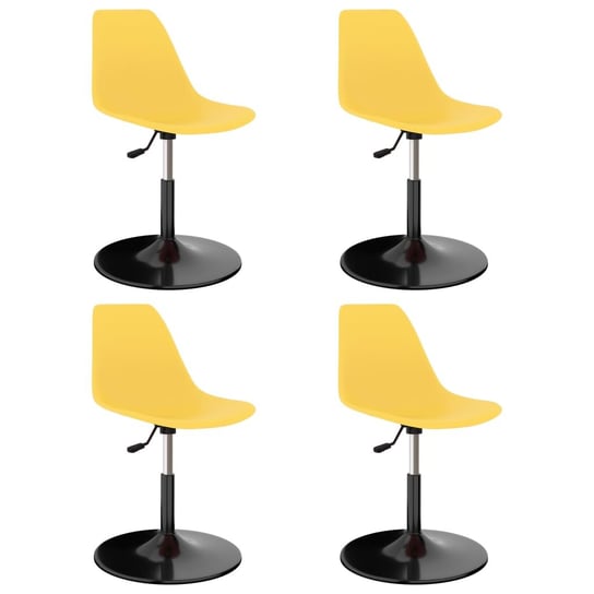 vidaXL Obrotowe krzesła stołowe, 4 szt., żółte, PP vidaXL