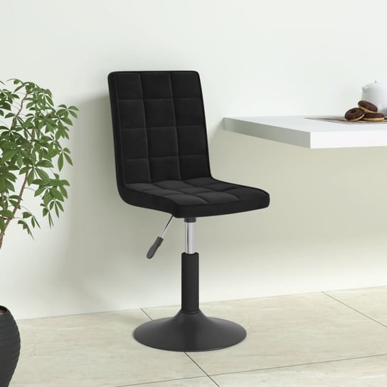 vidaXL Obrotowe krzesła stołowe, 6 szt., czarne, obite aksamitem vidaXL
