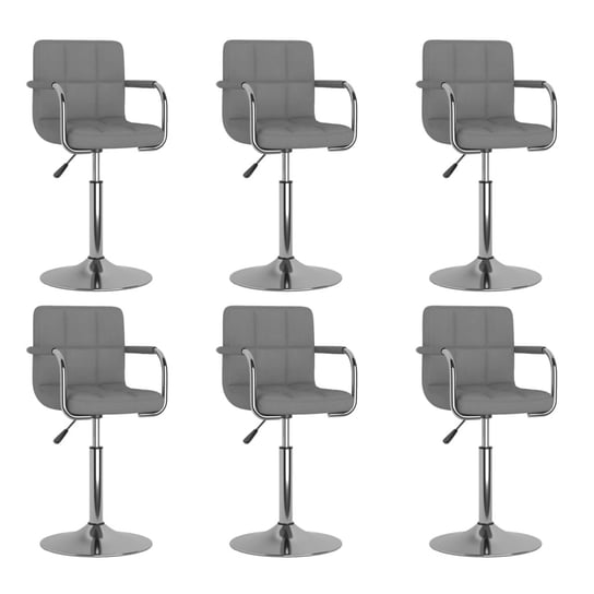 vidaXL Obrotowe krzesła stołowe, 6 szt., jasnoszare, obite tkaniną vidaXL