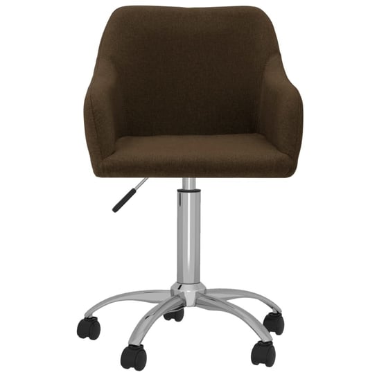 vidaXL Obrotowe krzesło biurowe, ciemnobrązowe, obite tkaniną vidaXL