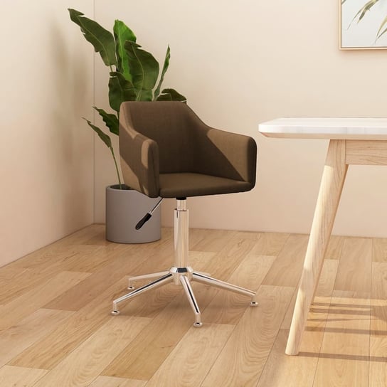 Vidaxl obrotowe krzesło biurowe, ciemnobrązowe, tapicerowane tkaniną vidaXL