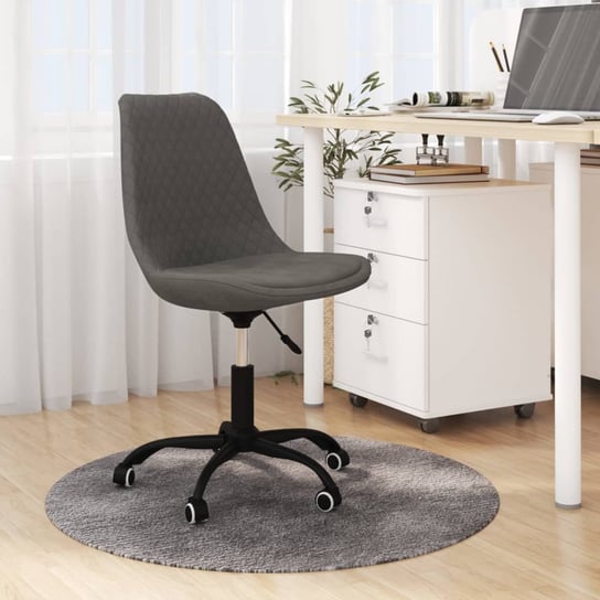 Vidaxl obrotowe krzesło biurowe, ciemnoszare, obite tkaniną vidaXL