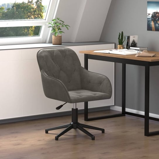 Vidaxl obrotowe krzesło biurowe, ciemnoszare, tapicerowane aksamitem vidaXL