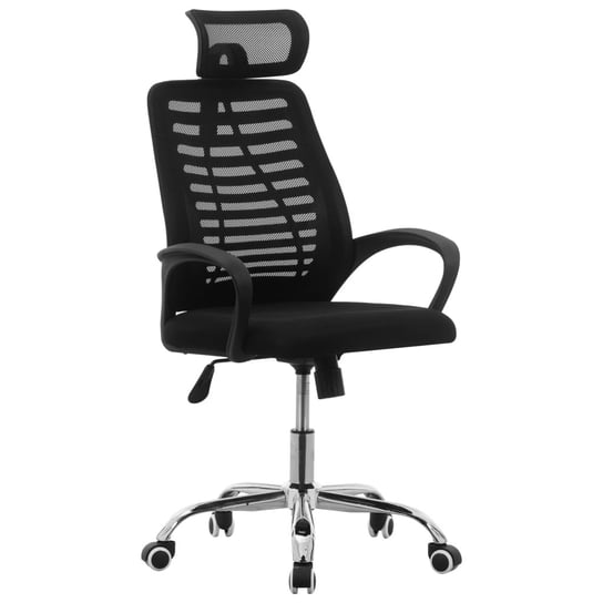 vidaXL Obrotowe krzesło biurowe, czarne, siateczkowe vidaXL