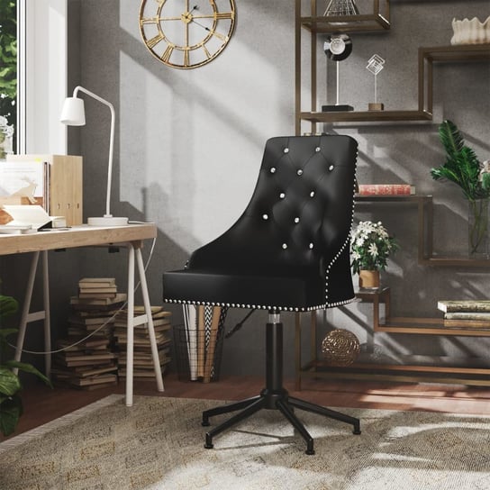 vidaXL Obrotowe krzesło biurowe, czarne, tapicerowane aksamitem vidaXL