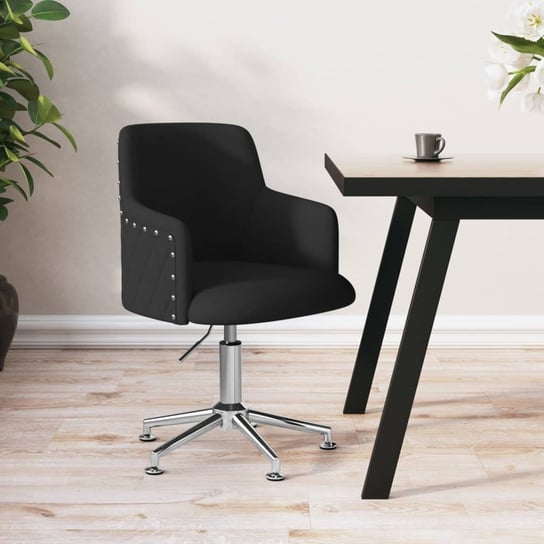 vidaXL Obrotowe krzesło biurowe, czarne, tapicerowane tkaniną vidaXL