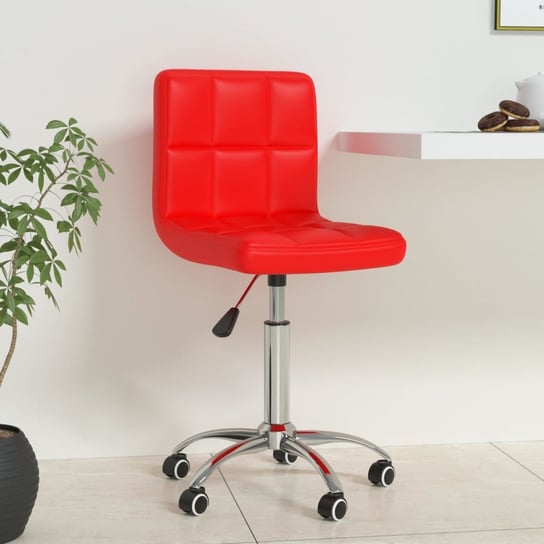 vidaXL Obrotowe krzesło biurowe, czerwone, sztuczna skóra vidaXL