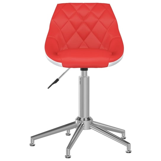 vidaXL Obrotowe krzesło biurowe, czerwono-białe, sztuczna skóra vidaXL