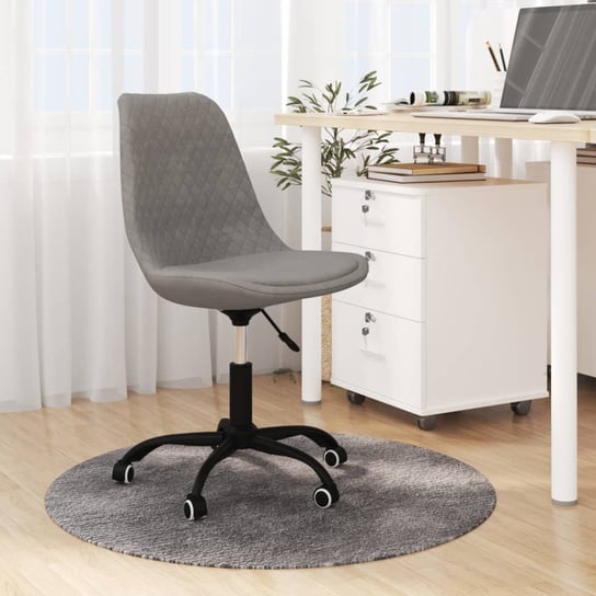 Vidaxl obrotowe krzesło biurowe, jasnoszare, obite tkaniną vidaXL