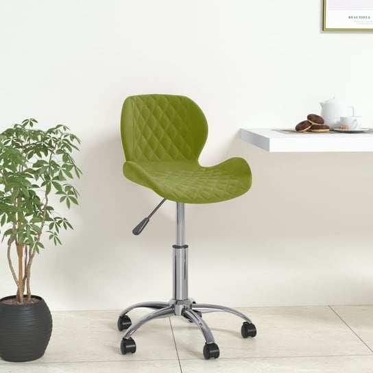 vidaXL Obrotowe krzesło biurowe, jasnozielone, obite aksamitem! vidaXL