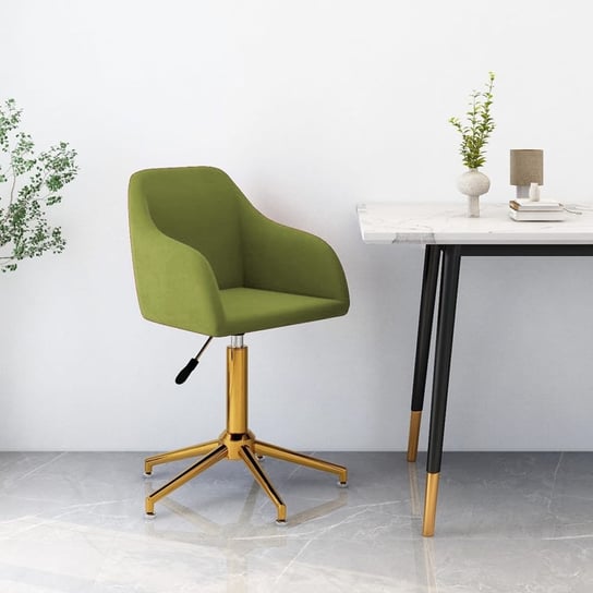 vidaXL Obrotowe krzesło biurowe, jasnozielone, tapicerowane aksamitem vidaXL