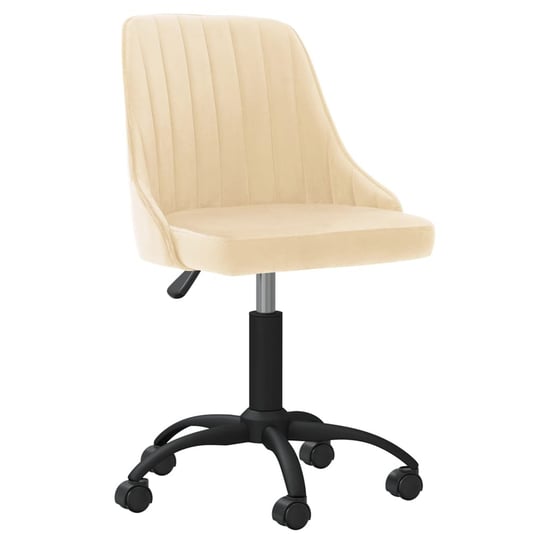 vidaXL Obrotowe krzesło biurowe, kremowe, obite aksamitem vidaXL