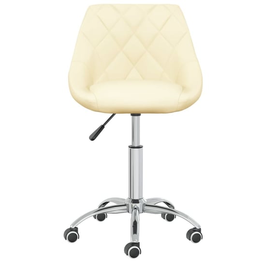 vidaXL Obrotowe krzesło biurowe, kremowe, obite sztuczną skórą vidaXL