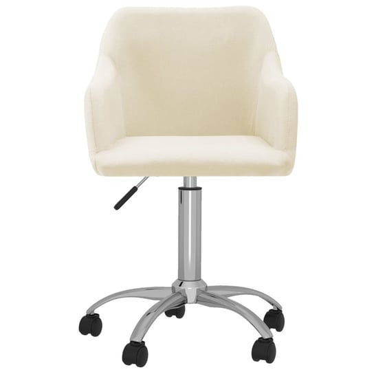 vidaXL Obrotowe krzesło biurowe, kremowe, obite tkaniną vidaXL