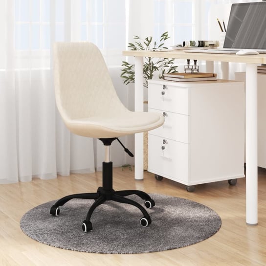 Vidaxl obrotowe krzesło biurowe, kremowe, obite tkaniną vidaXL