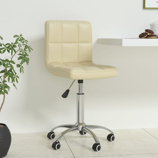 vidaXL Obrotowe krzesło biurowe, kremowe, sztuczna skóra vidaXL
