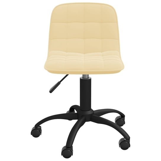 vidaXL Obrotowe krzesło biurowe, kremowe, tapicerowane aksamitem vidaXL