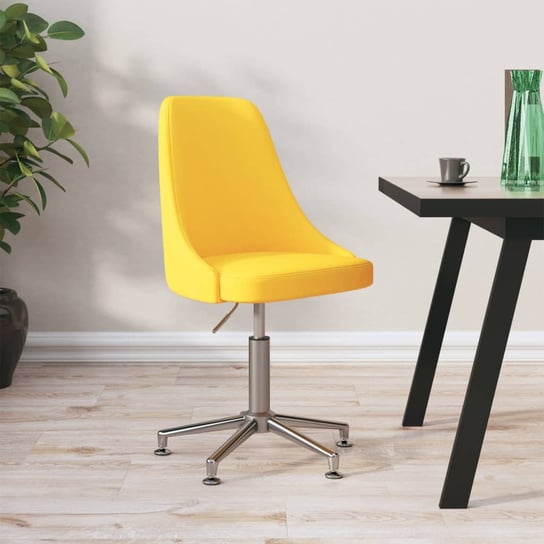 vidaXL Obrotowe krzesło biurowe, musztardowe, tapicerowane tkaniną vidaXL