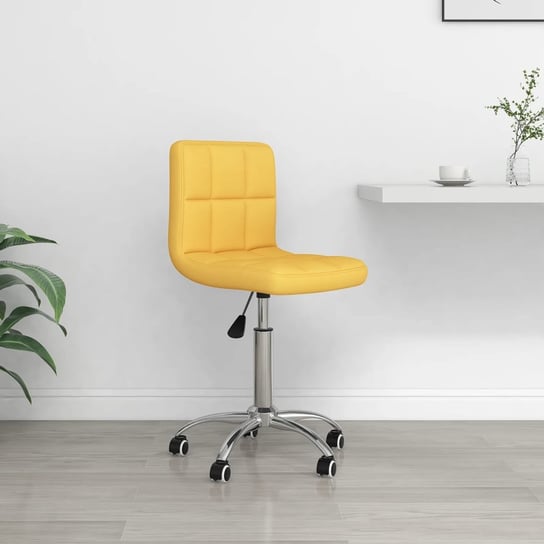 vidaXL Obrotowe krzesło biurowe, musztardowe, tapicerowane tkaniną vidaXL