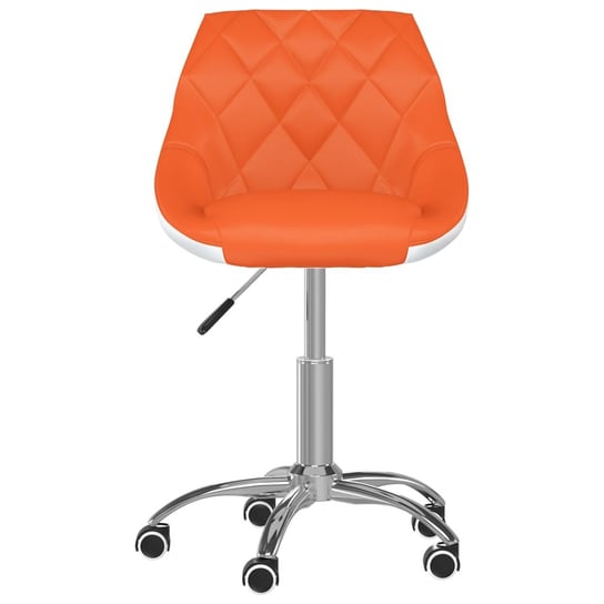 vidaXL Obrotowe krzesło biurowe, pomarańczowo-białe, sztuczna skóra vidaXL