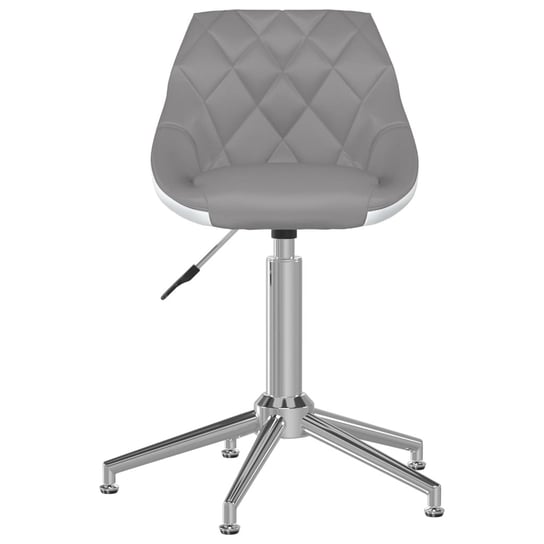vidaXL Obrotowe krzesło biurowe, szaro-białe, sztuczna skóra vidaXL
