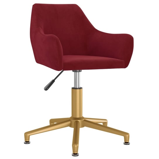 Vidaxl obrotowe krzesło biurowe, winna czerwień, obite aksamitem vidaXL
