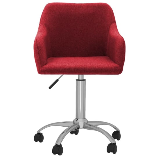 vidaXL Obrotowe krzesło biurowe, winna czerwień, obite tkaniną vidaXL