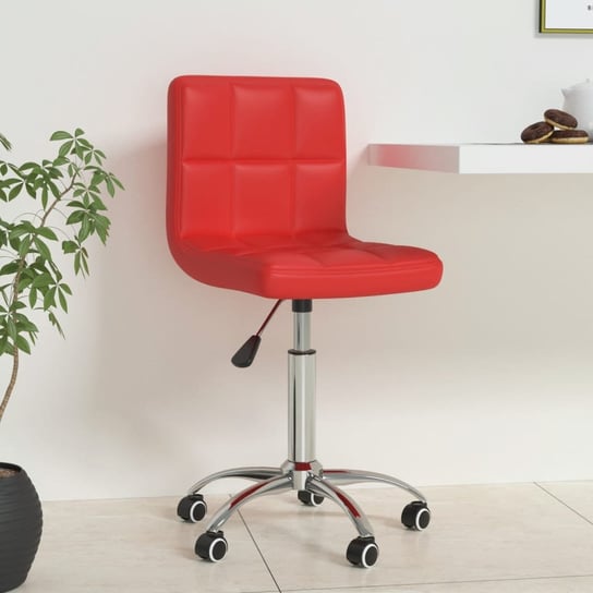 vidaXL Obrotowe krzesło biurowe, winna czerwień, sztuczna skóra vidaXL