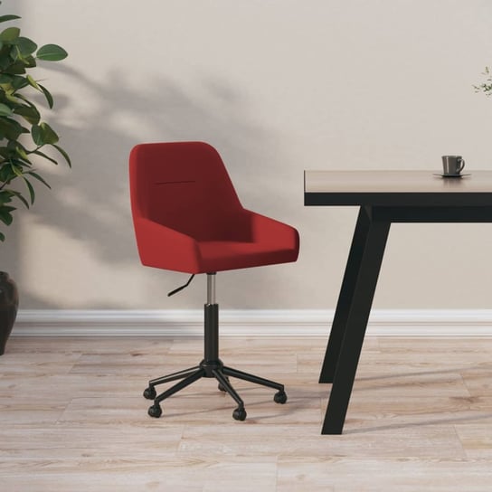 vidaXL Obrotowe krzesło biurowe, winna czerwień tapicerowane aksamitem vidaXL