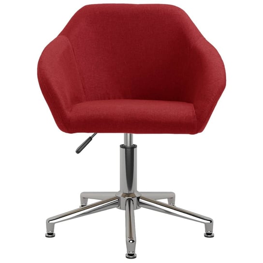 vidaXL Obrotowe krzesło biurowe, winna czerwień, tapicerowane tkaniną vidaXL