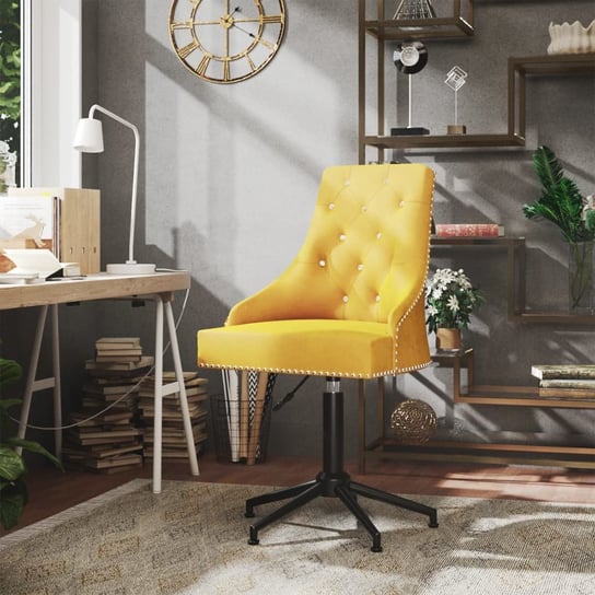 vidaXL Obrotowe krzesło biurowe, żółte, obite aksamitem vidaXL