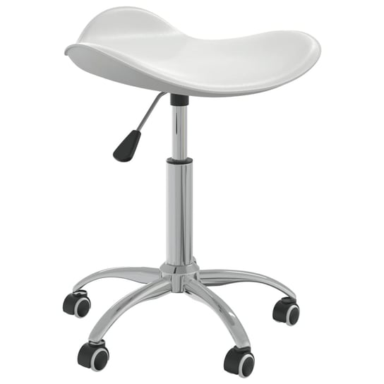 vidaXL Obrotowe krzesło stołowe, białe, obite sztuczną skórą vidaXL