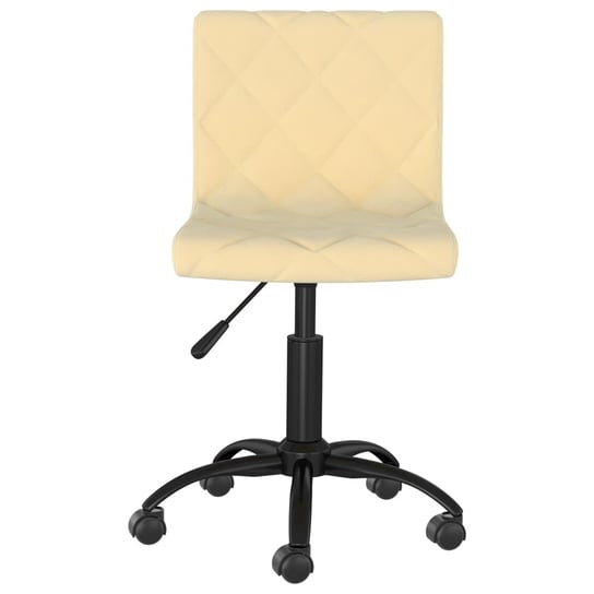 vidaXL Obrotowe krzesło stołowe, kremowe, obite aksamitem vidaXL