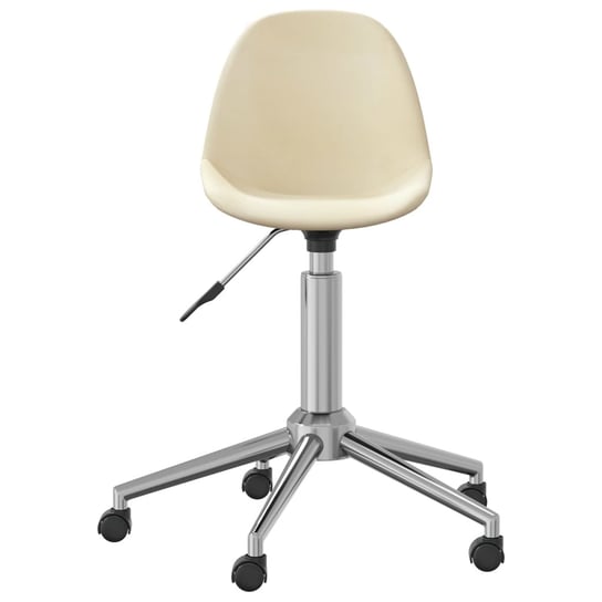 vidaXL Obrotowe krzesło stołowe, kremowe, tapicerowane tkaniną vidaXL