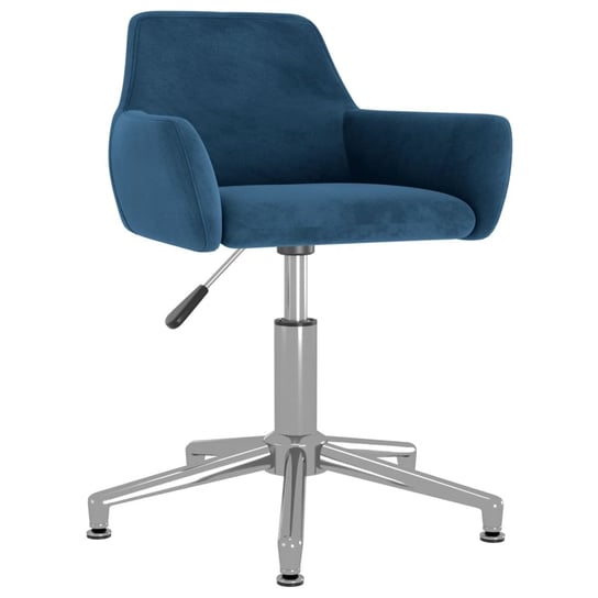 vidaXL Obrotowe krzesło stołowe, niebieskie, obite aksamitem vidaXL