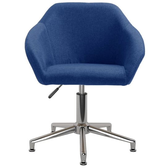 vidaXL Obrotowe krzesło stołowe, niebieskie, obite tkaniną vidaXL