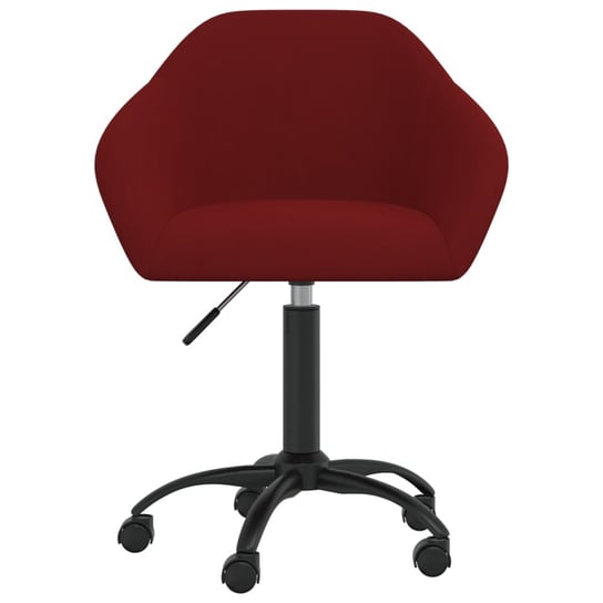 vidaXL Obrotowe krzesło stołowe, winna czerwień, obite aksamitem vidaXL