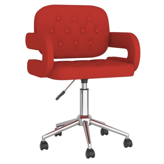 vidaXL Obrotowe krzesło stołowe, winna czerwień, obite sztuczną skórą vidaXL