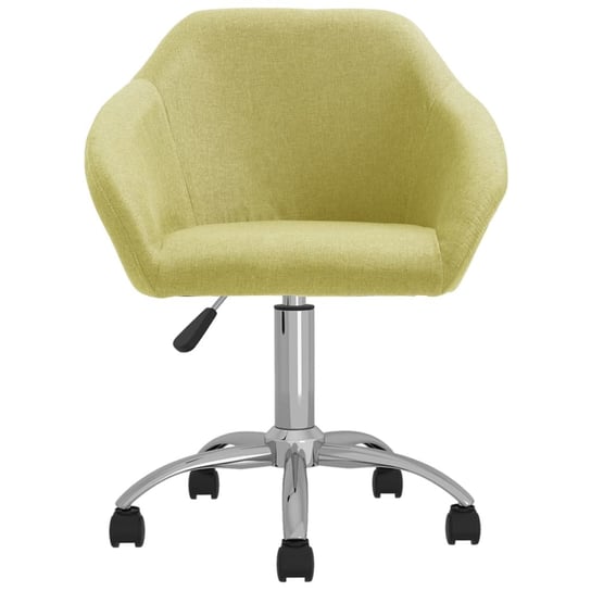 vidaXL Obrotowe krzesło stołowe, zielone, obite tkaniną vidaXL